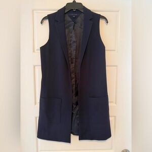 Tommy Hilfiger Navy Sleeveless Long Vest